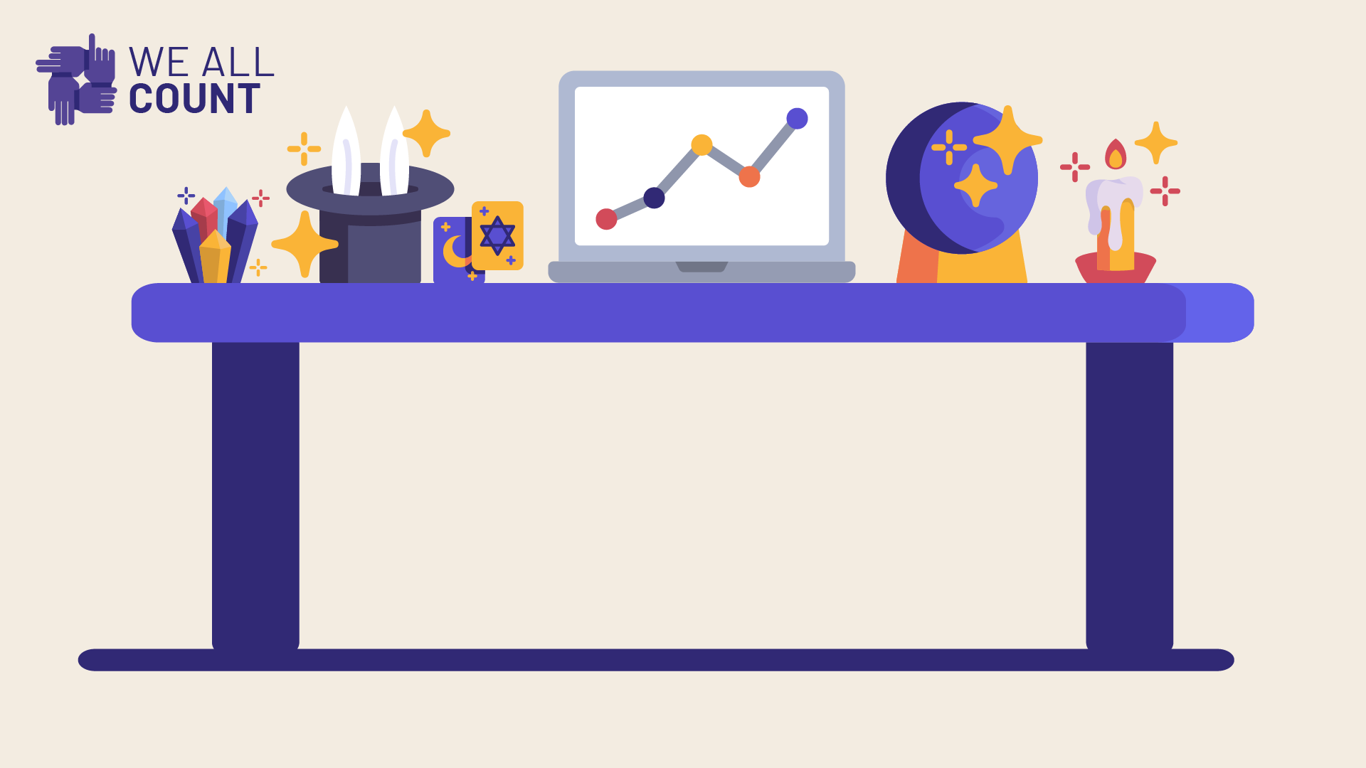 A table with magic and science prediction tools.