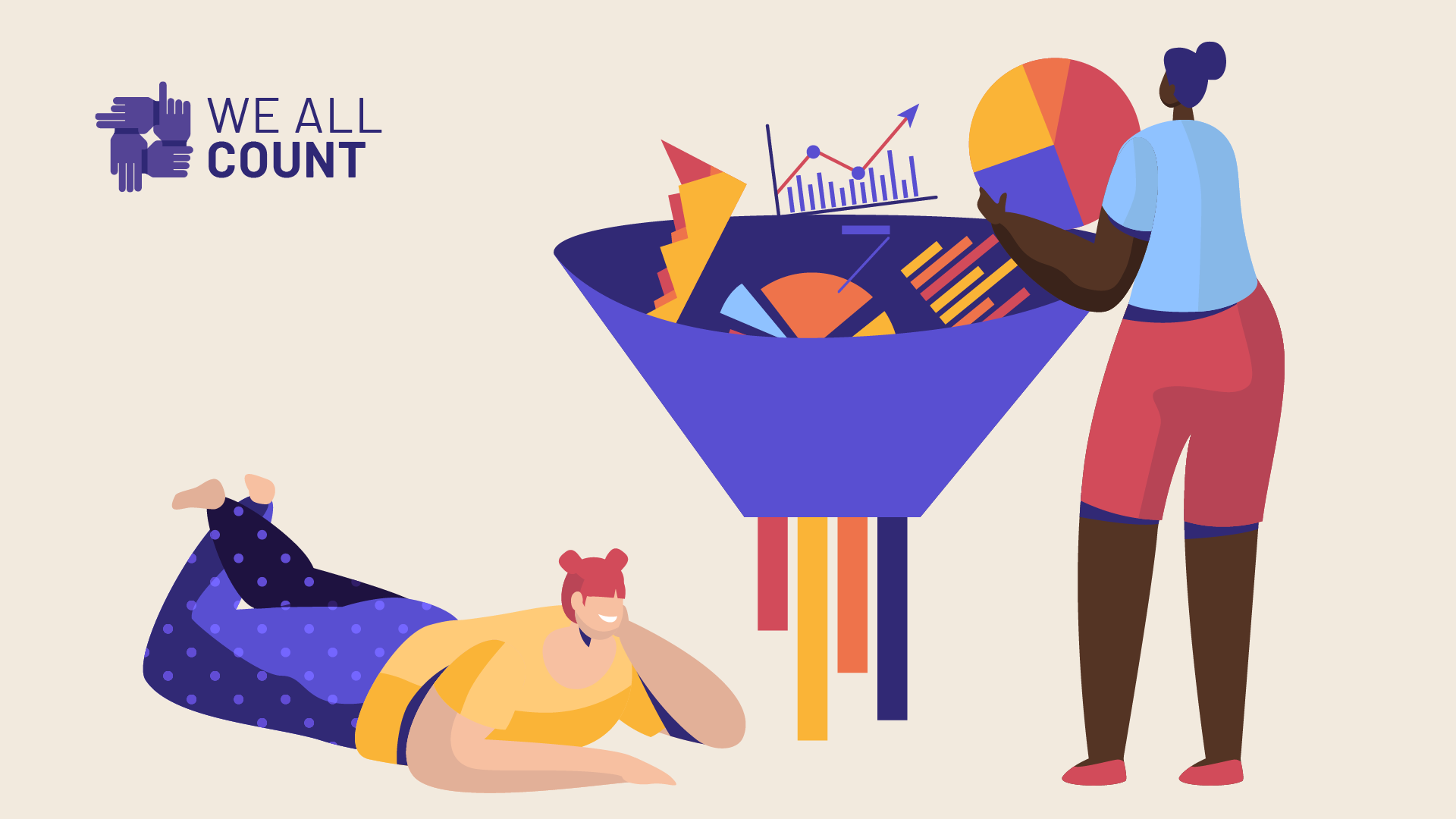 editorial image of two women extracting colors from graphs