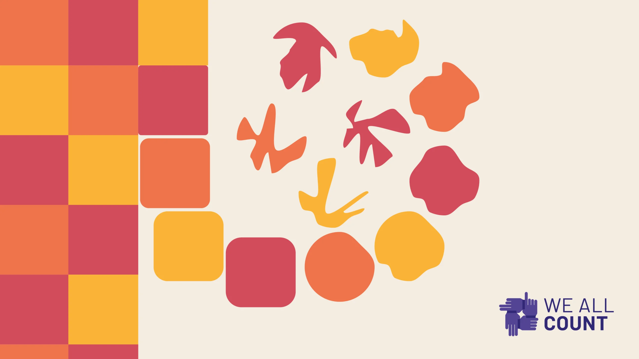 Colorful squares transform into organic shapes representing changing data methodologies