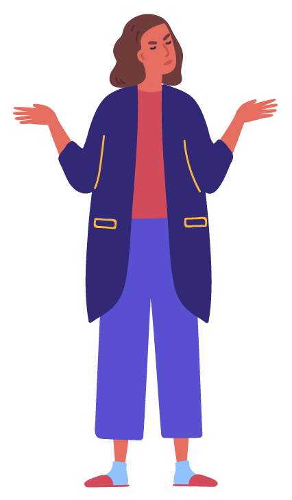 Person shrugging their shoulders.