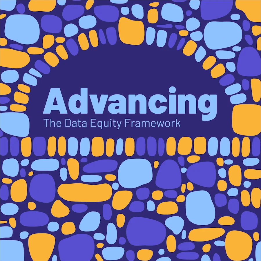 Decorative image of a stone wall with the text: Advancing the Data Equity Framework